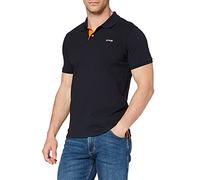 Schott NYC Homme Manches Courtes Polo Shirt, Navy/Orange, L EU