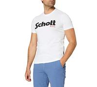 Schott NYC Homme Tslogo Tee shirt, Blanc (White), L EU