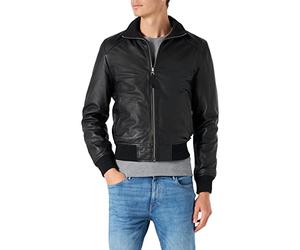 Schott NYC Mixte Lcfresno BLOUSON CLASSIQUE AVEC COL BORD COTE SCHOTT, Noir, XL EU