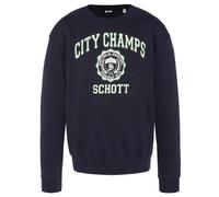 Schott NYC Sweat-shirt 'Swivan1' bleu marine / vert / blanc, Taille M
