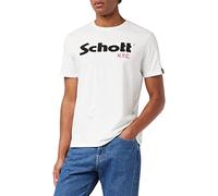 Schott Nyc TS01MCLOGO T-Shirt, Homme, Lot de 2, Multicolore (White/Black), M