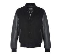 Schott NYC - Veste universitaire Cuir de Noir - Homme - Vestes - Noir - Taille: S