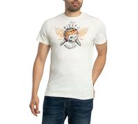 Schott Pour des hommes T-shirt imprimé vintage sur le devant, blanc
