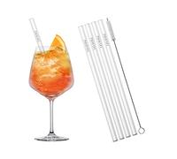 SCHOTT ZWIESEL After Work Drinks Goblets, set de 4 verres à cocktail, 4 pailles en verre et 1 brosse, verres en cristal Tritan résistant au lave-vaisselle, fabriqué en Allemagne (art. n° 130014)
