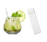 SCHOTT ZWIESEL After Work Drinks Longdrink, set de 4 gobelets, 4 pailles en verre et 1 brosse en coton, verres en cristal Tritan résistant au lave-vaisselle, fabriqué en Allemagne (art. n° 130015)