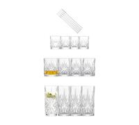 Schott Zwiesel Show 124010 Lot de 17 verres de bar à long drink (368 ml) à whisky (334 ml) et verres à shot (78 ml) avec relief (réf. 124010)