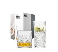 Schott Zwiesel Lot de 8 verres Show - 4 verres à long drink gracieux et verres à whisky en cristal avec relief - Passe au lave-vaisselle (n° d'article 121881) - Cristal