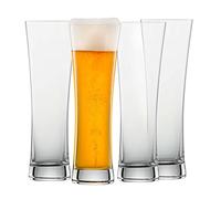 SCHOTT ZWIESEL Verres à bière de blé Beer Basic 0,3 l (set de 4), verres à bière de blé rectilignes, verres en cristal Tritan résistant au lave-vaisselle, fabriqué en Allemagne (art. n° 130005)