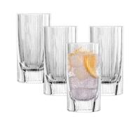 Schott Zwiesel Verres à long drink Fave (set de 4), verres à long drink modernes avec rainures et cut outs, verres en cristal lavables au lave-vaisselle (art. n° 124305)