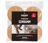 Schrader Premium Lot de 4 éponges universelles en viscose pour appliquer, nettoyer et polir - Beige - 8 x 3 cm - Fabriqué en Allemagne