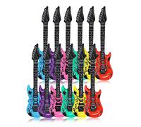 Schramm® Guitares à air 12 pièces colorées 100cm en 6 Couleurs Air Guitar Air Guitar Gonflable