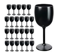 Schramm® Lot de 24 verres à vin réutilisables en noir au choix - 6, 12, 24 ou 48 flûtes à champagne, flûtes à champagne