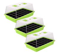 Schramm® Serre intérieure pépinière boîte 1, 2 ou 3 pièces 38x24x18 cm Mini Serre avec Couvercle et Ventilation, Dimension:3 pièces