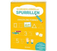 Schreiben lernen mit Spurrillen - Zahlen und Formen: Kombination aus Schreiben- und Rechnenlernen - Schreibblock mit vorgeprägten Linien für Kinder ab 4 Jahren