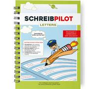 Schreibpilot Cahier de lettres pour les écoliers ABC Anglais avec crayon Gomme Mots Écriture Exercices d'élan Système d'apprentissage par les enseignants Élèves