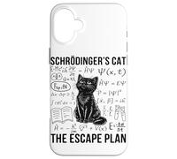 Schrodinger Cat Escape Plan Quantum Mechanics Physique Coque pour iPhone 16 Plus