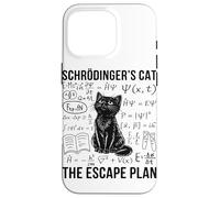 Schrodinger Cat Escape Plan Quantum Mechanics Physique Coque pour iPhone 16 Pro