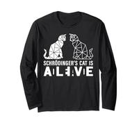 Schrödinger's Cat is Dead and Alive Polygonale Géométrique Manche Longue