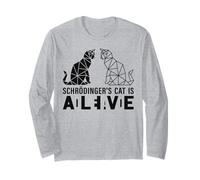 Schrödinger's Cat is Dead and Alive Polygonale Géométrique Manche Longue