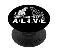 Schrödinger's Cat is Dead and Alive Polygonale Géométrique PopSockets PopGrip Adhésif