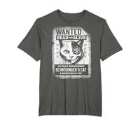 Schrödinger's Cat Wanted Physics Teacher Physicien Drôle T-Shirt