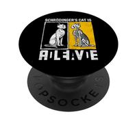 Schrödingers Chat Alive Dead Physics Humour PopSockets PopGrip Adhésif