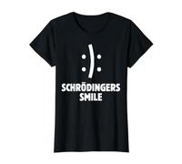 Schrödinger's Smile Funny Quantum Physics Science Blague T-Shirt Graphique avec Valeur, Femme, Noir, XS