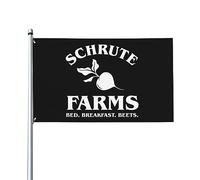 Schrute Farms Beets Bed And Breakfast Drapeau décoratif extérieur de qualité supérieure de 3 x 5 pieds - Couleurs vives, coupe-vent et résistant à l'eau - Idéal pour le jardin et les événements