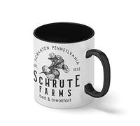 Schrute Farms Jumper Sweatshirt Funny The US Office Dwight Beets Michael Scott Blanc tasse de café avec jante noire et poignée Mug