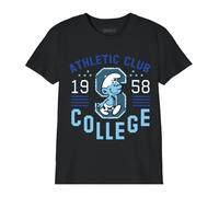 Schtroumpfs « Athletic Club College » T-Shirt Garçon BOSMURFTS003, Noir, Taille 08A