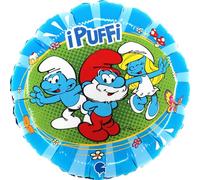 Schtroumpfs ballon Grabo. Pour les fêtes pour enfants rond schtroumpf, schtroumpf, grand schtroumpf, en aluminium avec paille pour gonfler. ballons colorés fabriqués en Italie 35 x 35 cm