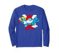 Schtroumpfs Big Papa Schtroumpfette Brainy Cartoon Retro 80s 90s Pose Manche Longue