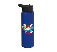 Schtroumpfs Big Papa Schtroumpfette Brainy Cartoon Retro 80s 90s Pose Stainless Steel Insulated Water Bottle