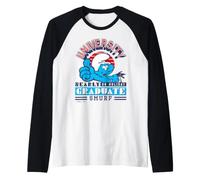 Schtroumpfs Collegiate University 80s University Holiday Graduate Manche Raglan