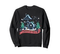 Schtroumpfs de Noël Village de Schtroumpfs Scène de Noël Festive Tendance Sweatshirt