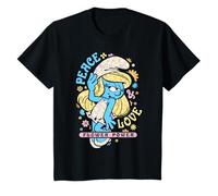 Schtroumpfs Film Summer Smurfette Peace & Love Flower Power Kids T-Shirt