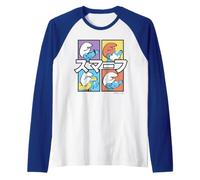 Schtroumpfs Papa Schtroumpfette Hefty Brainy Pose Classique Tokyo Japon Manche Raglan