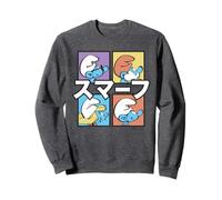 Schtroumpfs Papa Schtroumpfette Hefty Brainy Pose Classique Tokyo Japon Sweatshirt