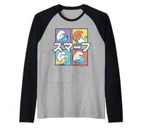 Schtroumpfs Papa Schtroumpfette Hefty Brainy Pose Tokyo Japon Classic Manche Raglan