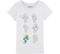 Schtroumpfs « Poster » T-Shirt Fille GISMURFTS012, Blanc, Taille 08A
