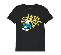 Schtroumpfs « Spray Poster » T-Shirt Garçon BOSMURFTS014, Noir, Taille 12A