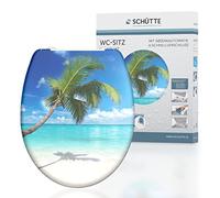 Schütte Abattant WC avec Frein de Chute Déclipsable - Caribean | Duroplast résistant aux rayures, lunette WC frein de chute silencieux, compatible cuvette WC suspendue et sur pieds
