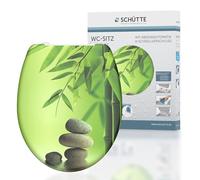 Schütte Abattant WC avec Frein de Chute Déclipsable - Green Garden | Duroplast résistant aux rayures, lunette WC frein de chute silencieux, compatible cuvette WC suspendue et sur pieds