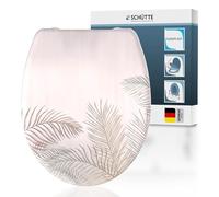 Schütte Abattant WC Frein de Chute Déclipsable STONES, Beige | Duroplast résistant, cuvette toilette avec frein de chute clipsable, forme en O, suspendu ou sur pieds, 150 kg max