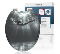 Schütte Dive Abattant WC avec Frein de Chute - Bois, Couvercle | Lunette WC en bois multicolore, universel, charge max 175 kg, 37,5 x 45 x 5,5 cm, frein de chute testé 15 000 fois