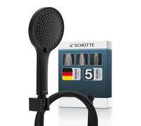 Schütte RAVEN Pommeau de douche avec tuyau, Kit de douche, Noir, 3 Jets | Colonne de douche noir, flexible de douche avec pommeau, inox, anti-calcaire, support réglable, Kit De Douchette À Main