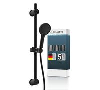 Schütte RAVEN Pommeau de douche avec tuyau, Kit de douche, Noir, 3 Jets | Colonne de douche noir, flexible de douche avec pommeau, inox, anti-calcaire, support réglable, Kit De Tringle De Douche