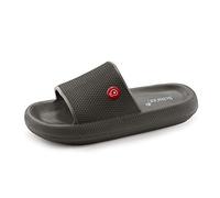 Schu’ZZ - Claquette pour Homme - Légère, Moelleuse et Ultra Confortable- Semelle Épaisse - Idéale pour la Maison, Les Vacances et Les Loisirs - Taille 40/41 - Couleur Noir Anthracite