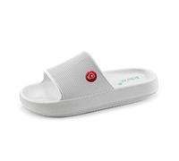 Schu’ZZ - Claquette pour Homme - Légère, Moelleuse et Ultra Confortable- Semelle Épaisse - Idéale pour la Maison, Les Vacances et Les Loisirs - Taille 42/43 - Couleur Blanc