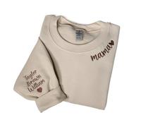 SCHUANGZHAN Sweat-shirt brodé personnalisé avec manches pour enfants, tenue d'annonce de grossesse, mignon, Noir , XS